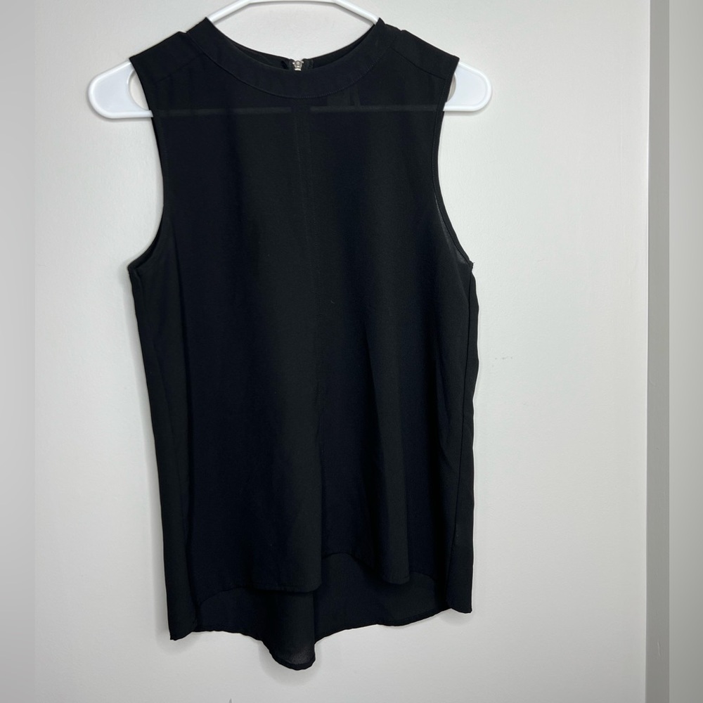 Paper Crane top. Zip detail in back. Size small. High low style. Black. - Picture 1 of 4